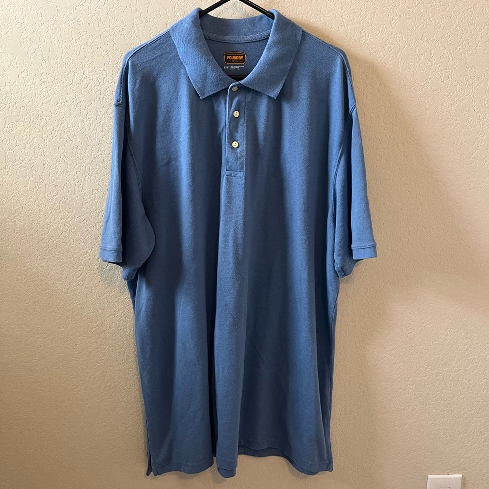 The Foundry Supply Co. Men’s Polo | 2XLT | Sky Blue | Short Sleeve | Big & Tall